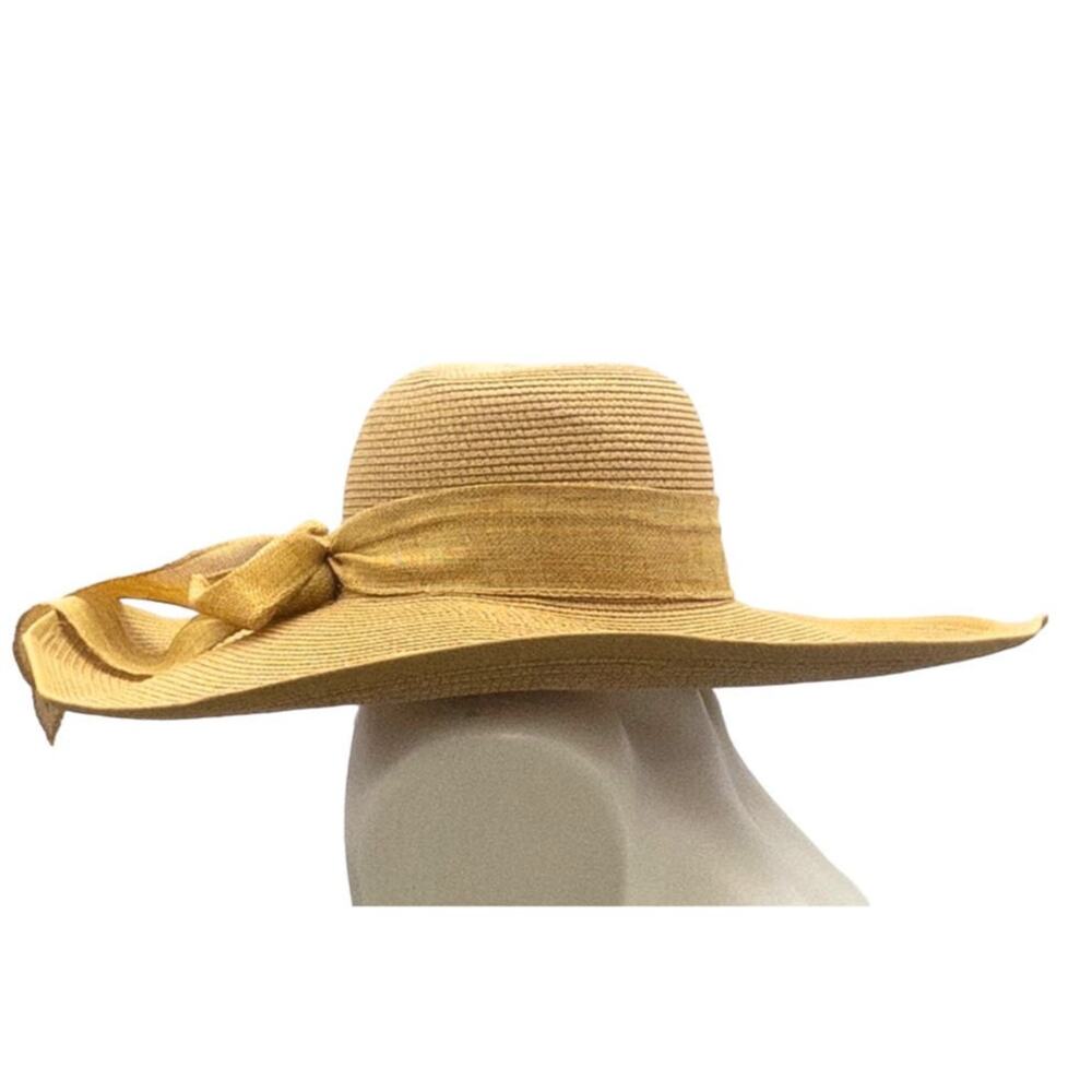 Packable Straw Hat Sun Adjustable Extra Large Flo… - image 3